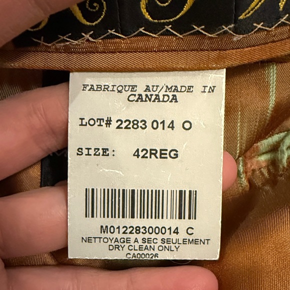 SILVERSTONE Loro Piana Herringbone Wool Cashmere Blazer Luxury Classic 42R FLAWS - Picture 7 of 16